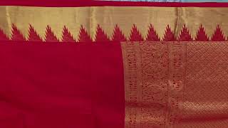 Red light weight kanjivaram silk saree AC1321 tradionalsarees redsarees handloomsaree saree [upl. by Oiciruam847]