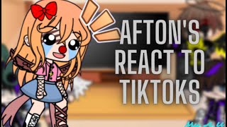 The Afton Family reacts to TikToks  Gacha Club [upl. by Legnaros]