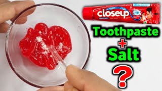 TESTING TOOTHPASTE AND SALT SLIME🤔👅🎧 How to make Slime with Closeup Toothpaste and salt ASMR [upl. by Aslam48]