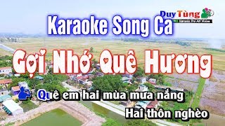 Karaoke  Gợi Nhớ Quê Hương Song Ca  Nhạc Sống Duy Tùng [upl. by Elwira]