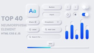 Top Neumorphism UI Design Using Html CSS amp Javascript  Neumorphism Effect  Neumorphism Element [upl. by Burrton]