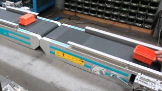 MB Conveyors  Nastro trasportatore piano con testata a penna \\ Flat conveyor with knife edges [upl. by Ratha]