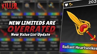 🔪NEW LIMITEDS ARE OVERRATED New Value List Update📈  Survive the killer [upl. by Helbonia]