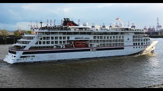 4K Hanseatic nature Schönes Ablegemanöver am Altona Cruise Center in Hamburg 04042024 [upl. by Einallem281]