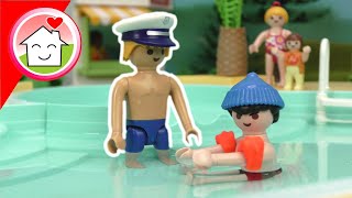 Playmobil Polizei Familie Hauser  Manni Mütze im Aquapark  Kommissar Overbeck Geschichte [upl. by Bedell]