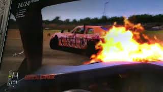 Banger Racing in car with Derby King 486￼￼￼￼￼ [upl. by Ardnazxela]