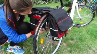 Schwarzrote doppelte Fahrradtasche  wwwneo4homede [upl. by Namijneb]