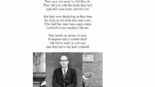 This Be the Verse by Philip Larkin read by Larkin [upl. by Amehr353]