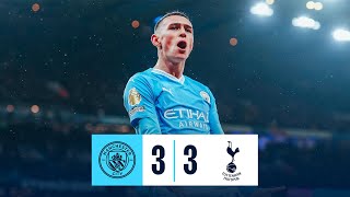 HIGHLIGHTS CITY DENIED BY LATE LEVELLER IN SIXGOAL THRILLER  City 33 Tottenham  Premier League [upl. by Penny993]