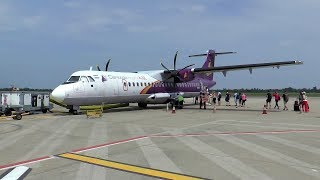 Cambodia Angkor ATR 72 flight from Siem Reap to Sihanoukville [upl. by Haveman]