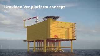 Artists impression van een 2GW offshore converter platform voor IJmuiden Ver [upl. by Iadrahc]