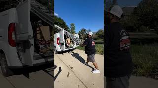 Training new guys 🫡 how to load ladders 💪 on a Promaster city van🚐diy foryou howto painting [upl. by Akyssej]