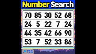 Number Search Getting 3 or fewer right may indicate dementia【Memory  brain game  Quiz 】174 [upl. by Danielle415]