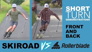 ROLLERBLADE VS SKIROAD DEMONSTRATIONS for skiing SKATE TO SKI [upl. by Lucila]