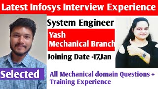 Infosys system engineer interview question Infosys interview experience  Mechanical interview [upl. by March]