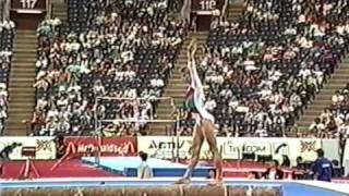 8th Team HUN Ildiko Balogh BB  1991 World Gymnastics Championships 9350 [upl. by Athalla305]