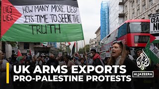 British protesters demand full arms embargo on Israel AJE correspondent [upl. by Waldo]