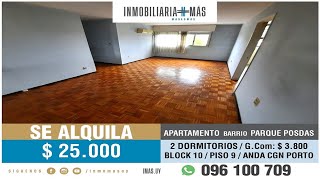 En Alquiler Apartamento de 2 dormitorios en Parque Posadas [upl. by Zulch]