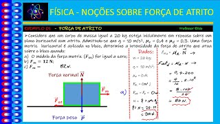 Aula 12  Noções sobre forças de atrito estático dinâmico com exercício resolvido [upl. by Kcid]