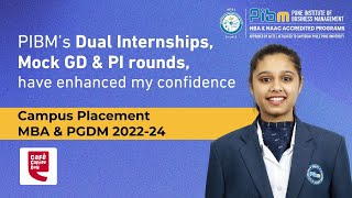 PIBMs MBA amp PGDM Placements Triumph Hemangis Inspiring Success Story  Batch 202224 [upl. by Nosahc495]