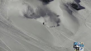 Snowboarding and skis Running from an avalanche [upl. by Maire]