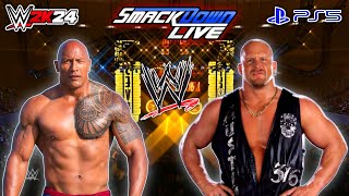 WWE 2K24  THE ROCK vs STONE COLD  REFEREE MATCH [upl. by Bently739]