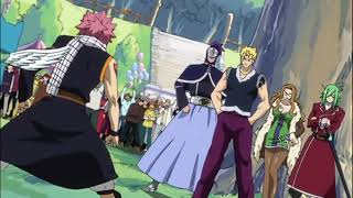 Fairy Tail  Laxus beats Natsu with One Punch ENG DUB [upl. by Nairahcaz]