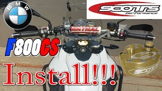 Scotts steering damper installation on a BMW F800GS [upl. by Lynn51]