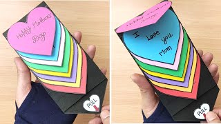 DIY  Happy Mothers Day Special Card  Rainbow Water Fall Greeting Card  Pull me  Handmade card [upl. by Cadel]