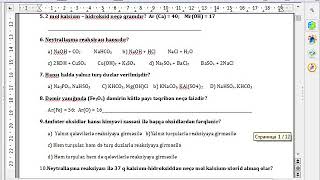 Kimya KSQ1 8ci sinif [upl. by Trust953]