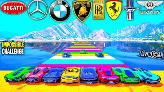 GTA 5 Super cars vs water jumping 😁 ramp drag race impossible challenge ever 🔥 GTA 5 MODS [upl. by Aillemac]