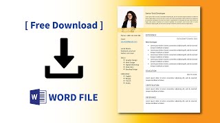 How to Make CV in Microsoft Word  Resume Template FREE DOWNLOAD [upl. by Karas128]