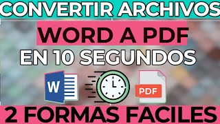 Convertir documentos de WORD a PDF en pc  Pasar Archivos de word a PDF rápidofácil sin programas [upl. by Yrdua]