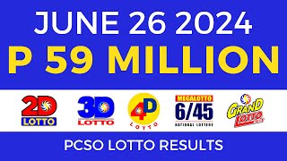 Lotto Result Today 9pm June 26 2024  PCSO Complete [upl. by Tesil427]