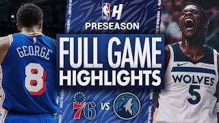 Philadelphia 76ers vs Minnesota Timberwolves  Full Game Highlights  October 11 2024 NBA Preseason [upl. by Raybin]