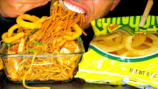 asmr noodles onion rings shrimp eating show mukbang 먹방 mouth sounds no talking jerry [upl. by Timotheus]