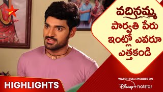 vadinamma Ep13 Highlights  పార్వతి పేరు ఇంట్లో ఎవరూ ఎత్తకండి  Telugu Serials  Star Maa [upl. by Nissa]