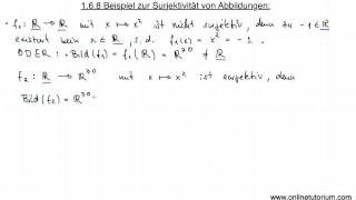 Beispiel Surjektivitaet von Abbildungen  Mathematik Video Vorlesung [upl. by Cattan140]