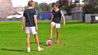 TOP 4  Easy Football Skills for Kids amp Beginner  Tutorial [upl. by Einitsed]