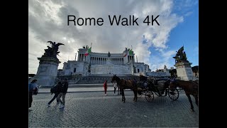 Rome  Piazza Venezia to Trastevere Walk 4K [upl. by Dnob]