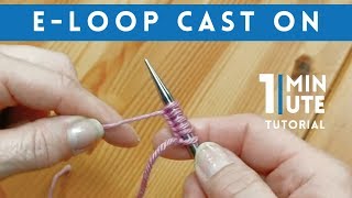 ELoop Cast On  Quick 1 Minute Knitting Tutorial [upl. by Enneyehc]