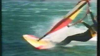 Windsurf 1981 Weymouth Speed Trials Jurgen Honsheid on converted surfboard [upl. by Raimundo]