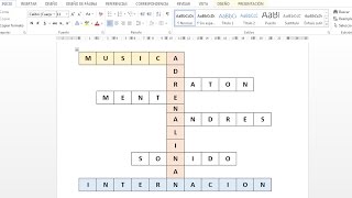 Como hacer un crucigrama en word 2013 [upl. by Arinaid492]