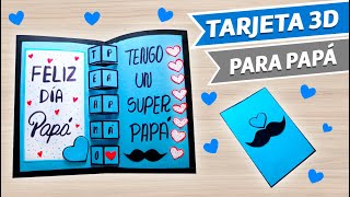 TARJETA 3D PARA PAPÁ Como hacer tarjetas para el dia del Padre❤ [upl. by Iatnahs]