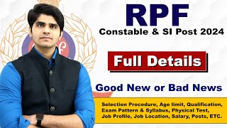 RPF Constable amp SI Recruitment 2024  Notification Out  New Vacancy [upl. by Ttirrej]