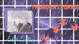 SemiShira  Thunderstorms  Fluff  Haikyuu Texts [upl. by Atsillac]