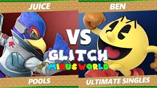 Glitch 7 SSBU  IluZ  Juice Falco Vs LU  Ben PacMan Smash Ultimate Tournament Pools [upl. by Euqinot]