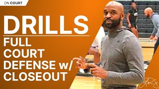 Full Court Defensive Conditioning Drill w Slides amp Closeouts [upl. by Nnylimaj594]