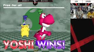 SSC 2017  Alvin Pikachu Captain Falcon Vs Kurabba Yoshi SSB64 10 Money Match [upl. by Drusie]