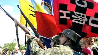 Ukraińcy uczcili pamięć NAZISTÓW z SS Galizien [upl. by Alletnahs]